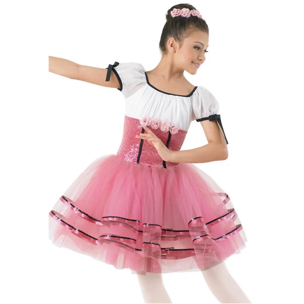 Weissman Showtime Pink White Dance Costume Dress MC Recital Ballet